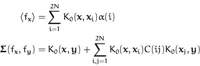 \begin{displaymath}\begin{split}\langle f_{\boldsymbol { x } } \rangle &= \sum_{...
...j) K_0({\boldsymbol { x } }_j,{\boldsymbol { y } }) \end{split}\end{displaymath}