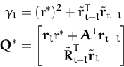 \begin{displaymath}\begin{split}\gamma_{l}&=(r^*)^{2}+\tilde{{\boldsymbol { r } ...
...-l}^T\tilde{{\boldsymbol { r } }}_{l} \end{bmatrix} \end{split}\end{displaymath}