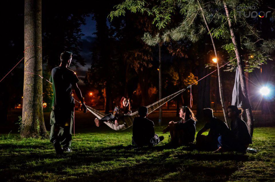 Hammock meeting in the Central Park