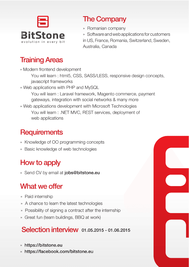 Bitstone 2015 Internship