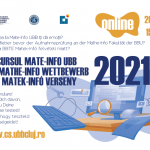 Facultatea de Matematică şi Informatică organizează ȋn acest an un examen de SIMULARE a concursului de admitere 2021 prin Concursul Mate-Info UBB
