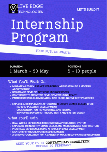 Live Edge Internship Program | Facultatea de Matematică și Informatică