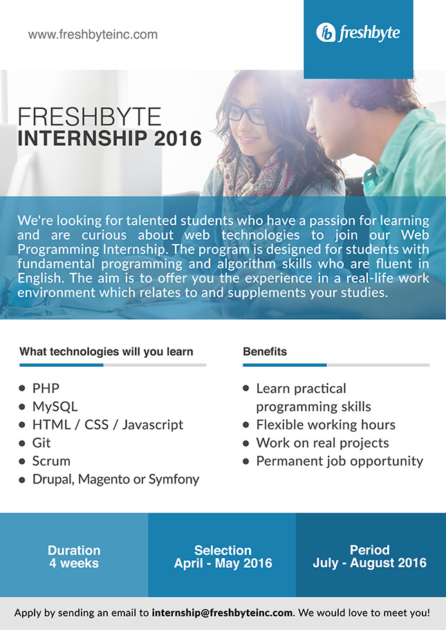 Oferta de practica Freshbyte 2016