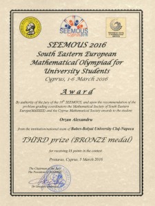 SEEMOUS 2016 Orzan Alexandru