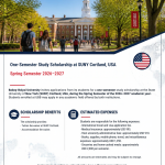 Call for Applications: One-Semester Study Scholarship at SUNY Cortland, USA, Spring Semester 2026–2027