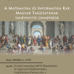 A Matematika és Informatika Kar magyar tagozatának tanévnyitó ünnepsége – 2023. október 2.
