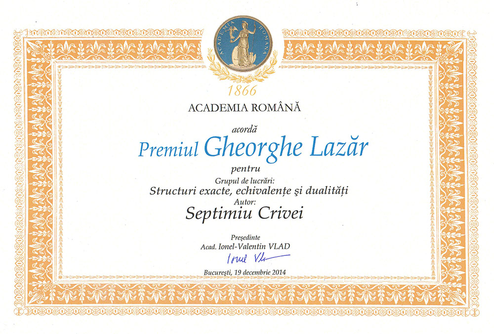 premiul Gheorghe Lazar 2014