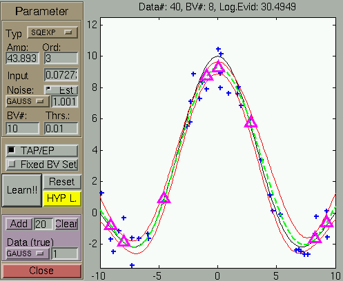 Regression GUI - hyperparameter adaptation