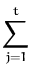 $\displaystyle \sum_{j=1}^{t}$