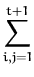 $\displaystyle \sum_{i,j=1}^{t+1}$