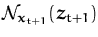 ${\ensuremath{{\mathcal{N}}}}_{{\boldsymbol { x } }_{t+1}}({\boldsymbol { z } }_{t+1})$