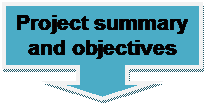 Down Arrow Callout: Project summary and objectives

