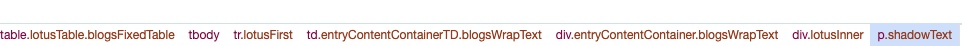 DOM branch of the current element in Google Chrome