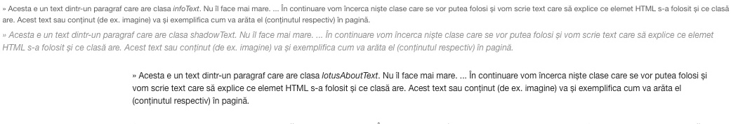 text classes